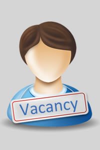 Vacancy sign hanging around a person's shoulders