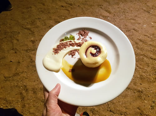 Photo of the dessert in the desert at the 2017 Forum Dinner venue - The Old Quarry, Alice Springs