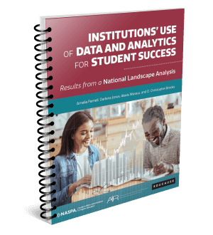 Picture of the front cover of a book: Institutions use of data and analytics for student success