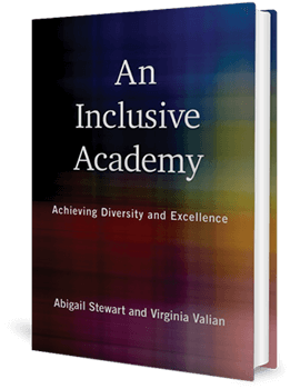Cover of a book with muted colours with the title, An Inclusive Academy