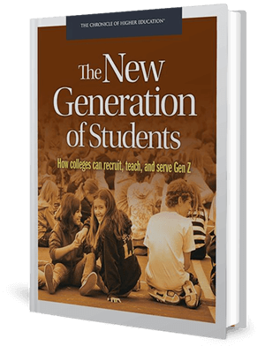 Cover of a book in brown colour with a group of students sitting around