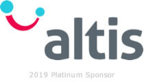 Altis Consulting logo with p2019 platinum sponsor written underneath