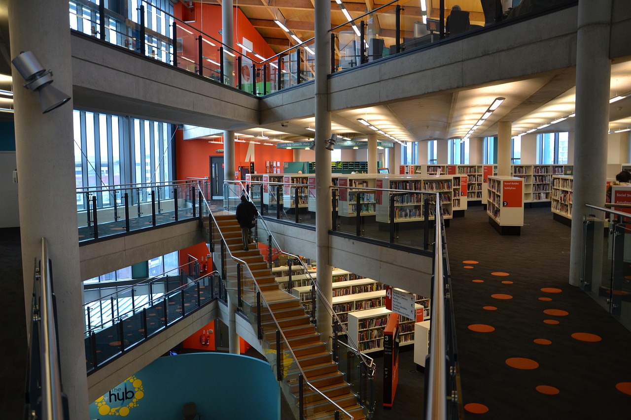 Photo of the inside of a library