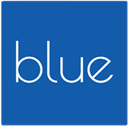 blue logo, just says the word 'blue' in white inside a blue square.
