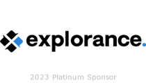 Explorance logo with the words '2023 Platinum Sponsor' underneath the company name explorance.