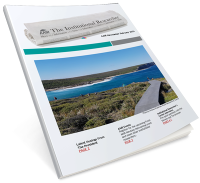 Cover of the February 2024 newsletter, with a photo of a bridge leading across greenery to the ocean with gentle green hills in the background on the cover.